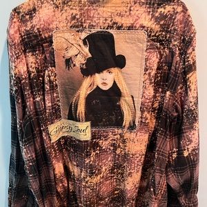 Angry Minnow Stevie Nicks Distressed  Flannel Shirt